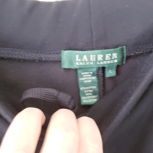 Lauren Ralph Lauren Black Performance Athletic Pants Elastic Waist Large - Picture 5 of 7